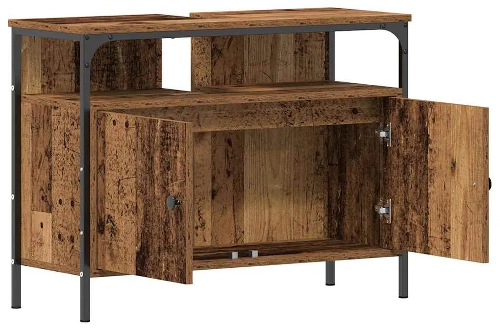 vidaXL Ντουλάπα Καθρέφτη Παλιό ξύλο 60 x 16 x 60 εκ Επεξεργασμένο ξύλο