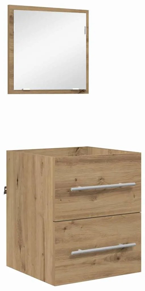 vidaXL Σετ Επίπλων Μπάνιου με συρτάρι Επιτοίχιο Καφέ 41 x 38,5 x 48 cm