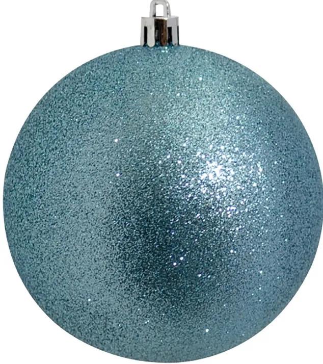 Μπλέ Πλαστική Χριστουγεννιάτικη Μπάλα Με Γκλίτερ 8cm