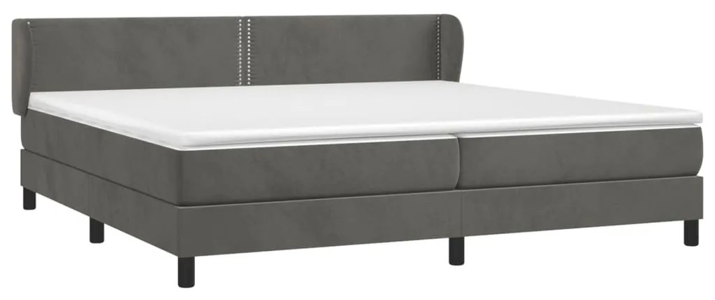 ΚΡΕΒΑΤΙ BOXSPRING ΜΕ ΣΤΡΩΜΑ ΣΚΟΥΡΟ ΓΚΡΙ 200X200 ΕΚ. ΒΕΛΟΥΔΙΝΟ 3127452