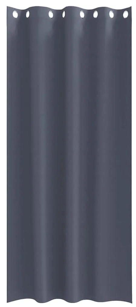 vidaXL Κουρτίνες με κουρτίνες 2 pcs Ανθρακί 225x140εκ. Πολυεστέρας