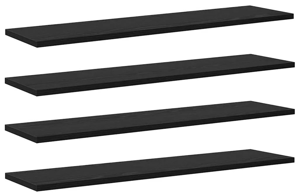 vidaXL Ράφι Βιβλίων 4 pcs Μαύρο 80 x 20 x 1,5 cm Επεξεργασμένο ξύλο