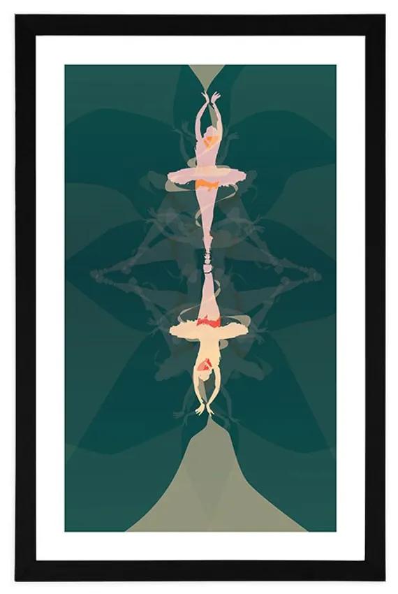 Αφίσα με πασπαρτού Καλιτεχνικό μπαλέτο - 20x30 silver