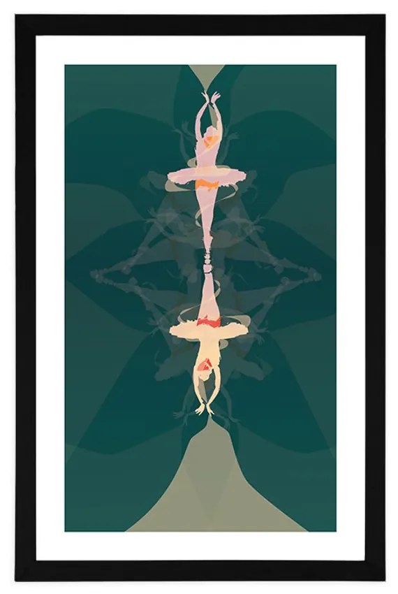 Αφίσα με πασπαρτού Καλιτεχνικό μπαλέτο - 60x90 silver