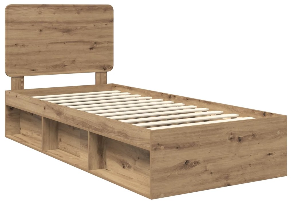 vidaXL Σκελετός Κρεβατιού Καρυδιά Χειροποίητης Εργασίας 100 x 200 cm