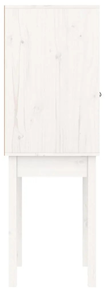 Ντουλάπι Ψηλό Λευκό 60 x 40 x 120 εκ. από Μασίφ Ξύλο Πεύκου - Λευκό