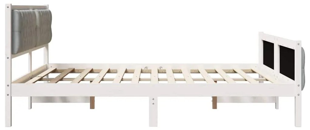 vidaXL Σκελετός Κρεβατιού με κεφαλάρι Ανοιχτό γκρι 180 x 200 cm