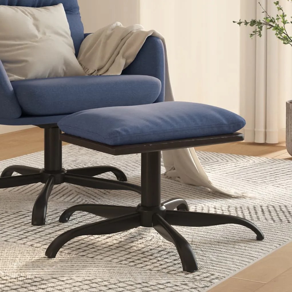 vidaXL Υποπόδιο Μπλε 60x60x36 εκ. Ύφασμα &amp; Συνθετικό Δέρμα