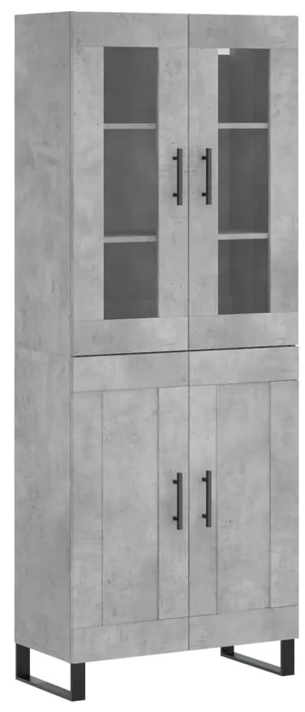 vidaXL Ντουλάπι Γκρι Σκυροδέματος 69,5x34x180 εκ. Επεξεργασμένο Ξύλο