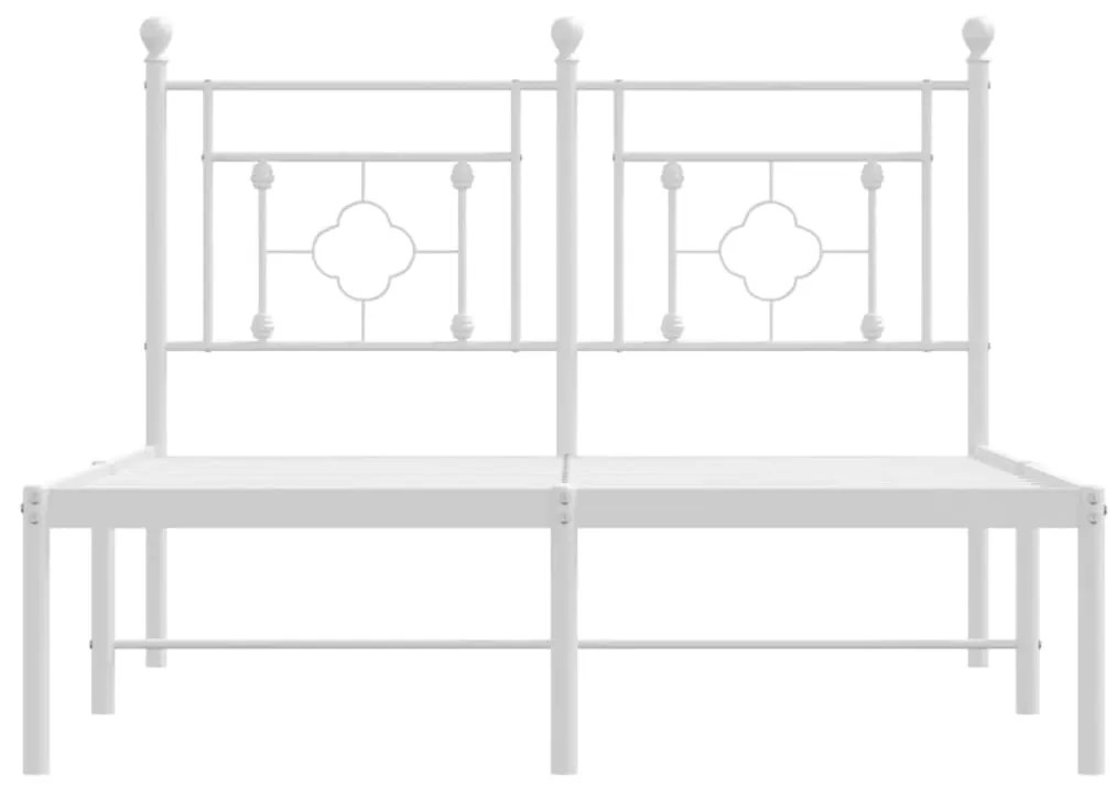 vidaXL Πλαίσιο Κρεβατιού με Κεφαλάρι Λευκό 120x190 εκ. Μεταλλικό