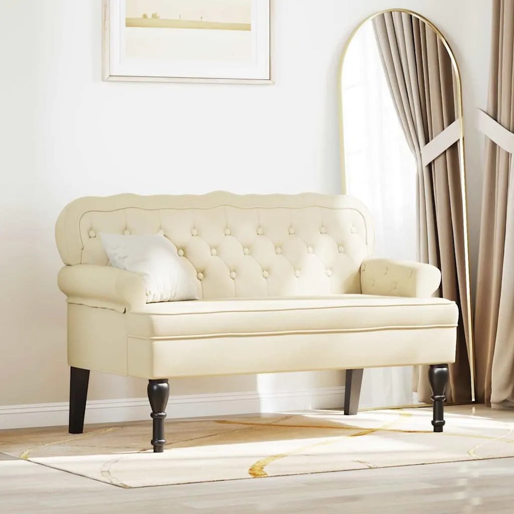 vidaXL Καναπές Chesterfield Κρεμ 119.5 x 64.5 x 75 εκ. Τεχνητό Δέρμα