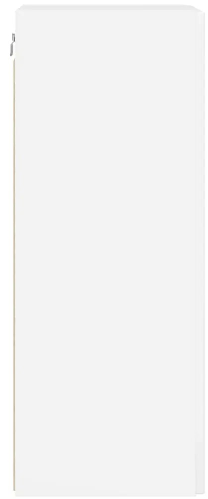 vidaXL Ντουλάπι Τηλεόρασης Τοίχου Λαμπερό Λευκό 30 x 31 x 80 εκ.