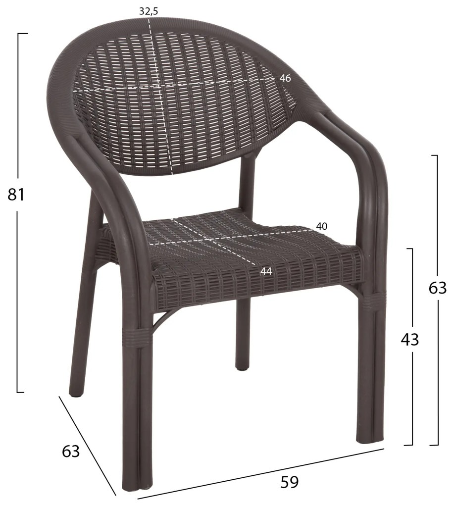 ΠΟΛΥΘΡΟΝΑ ΠΟΛΥΠΡΟΠΥΛΕΝΙΟΥ FETT HM6158.06 BAMBOO LOOK-ΚΑΦΕ 63x59x81Υεκ. - 0536075 - HM6158.06