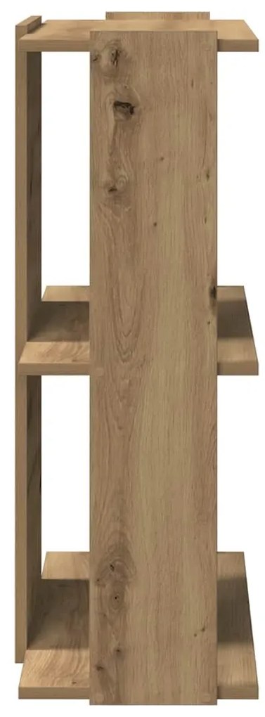 Βιβλιοθήκη 3 επιπέδων Δρυς τεχνίτης 60x30x80 cm - Καφέ