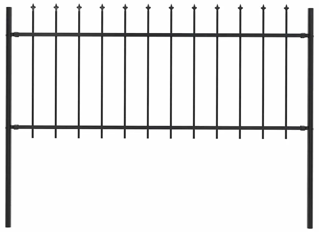 vidaXL Κάγκελα Περίφραξης με Λόγχες Μαύρα 1,8 μ. Ατσάλινα