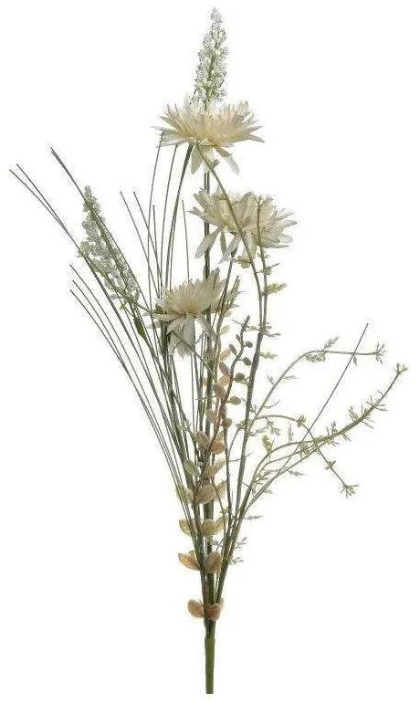 Διακοσμητικό Λουλούδι-Κλαδί 3-85-084-0139 58cm White Inart Μέταλλο,Ύφασμα