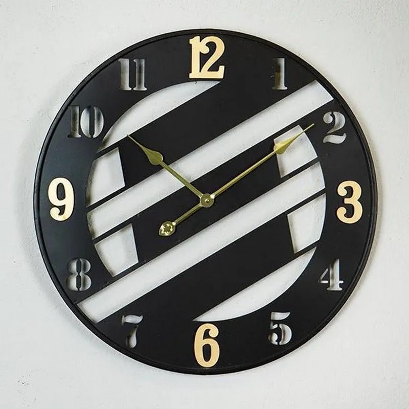 Ρολόι Τοίχου 753-10021 60x4x60cm Black-Gold Estheti Home Μέταλλο