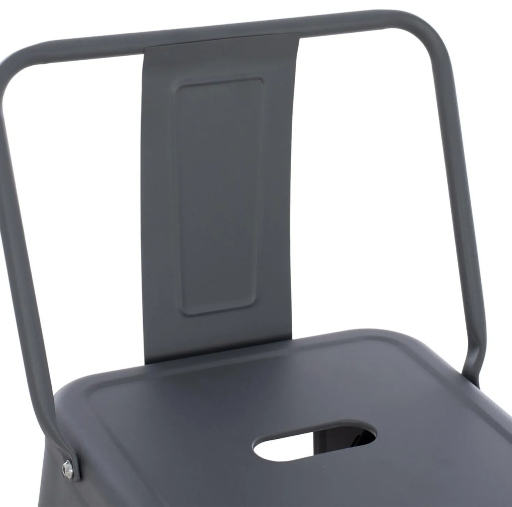 Σκαμπό μπάρ με πλάτη Melita-Pro Μεταλλικό Γκρι 42x42x100Υ εκ. 42x42x100 εκ.