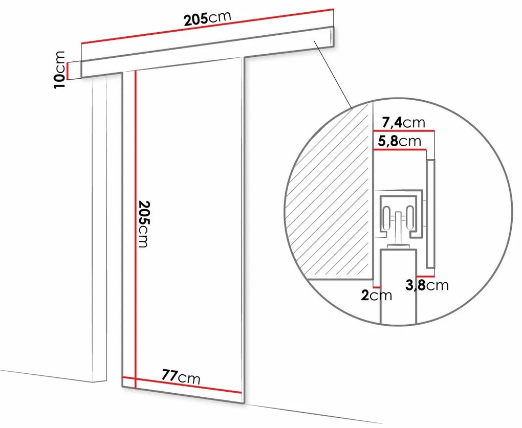 Συρόμενες πόρτες Atlanta 188, 23 kg, Καφέ, Πλαστικοποιημένη μοριοσανίδα, Αλουμίνιο | Epipla1.gr