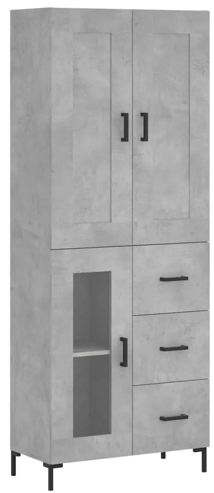 vidaXL Ντουλάπι Γκρι Σκυροδέματος 69,5x34x180 εκ. Επεξεργασμένο Ξύλο