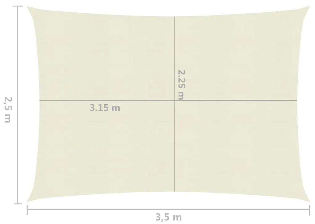 vidaXL Πανί Σκίασης Κρεμ 2,5 x 3,5 μ. από HDPE 160 γρ./μ²