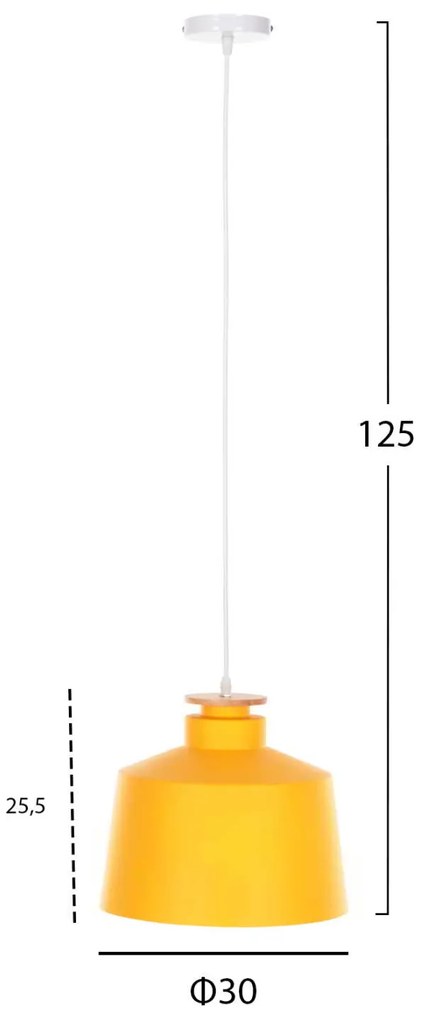 ΦΩΤΙΣΤΙΚΟ ΟΡΟΦΗΣ ΚΡΕΜΑΣΤΟ HM4158.06 ΚΙΤΡΙΝΟ ΚΑΠΕΛΟ ΑΛΟΥΜΙΝΙΟΥ Φ30x123,5Υεκ