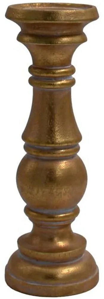 Κηροπήγιο 281-224-004 10x30cm Gold-White Πολυρεσίνη