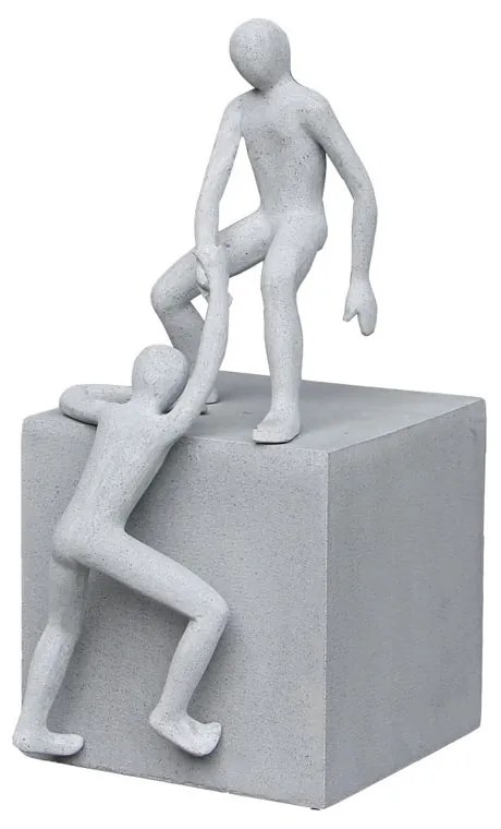 HELPING HAND MAN DECO ΦΙΓΟΥΡΑ ΤΕΧΝΗΤΗ ΠΕΤΡΑ ΓΚΡΙ 26x26xH52cm