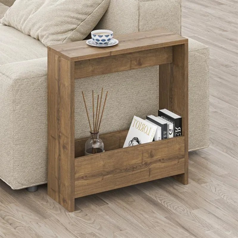 Megapap Τραπεζάκι Βοηθητικό Simpi Ανοιχτό Καρυδί 55x20x60εκ.