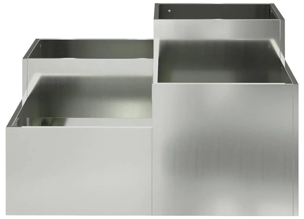 vidaXL Γλάστρα Κήπου Ασημί 100 x 100 x 48 εκ. Γαλβανισμένος χάλυβας