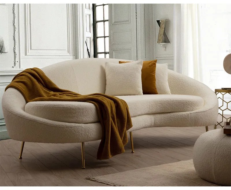 Καναπές 3θέσιος PWF-0589 pakoworld ύφασμα cream 255x120x85εκ