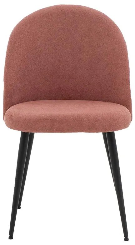 Καρέκλα Graceful ύφασμα μπουκλέ σάπιο μήλο-πόδι μαύρο 50x53x83 εκ.