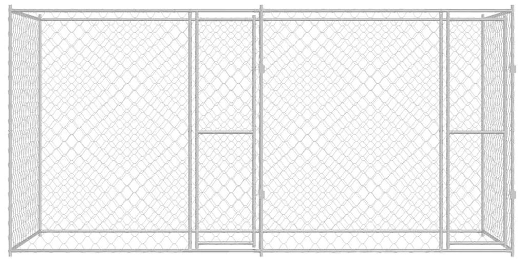 vidaXL Κλουβί σκύλου Ασημί 400 x 200 x 200 εκ. Επικαλυμμένος Χάλυβας