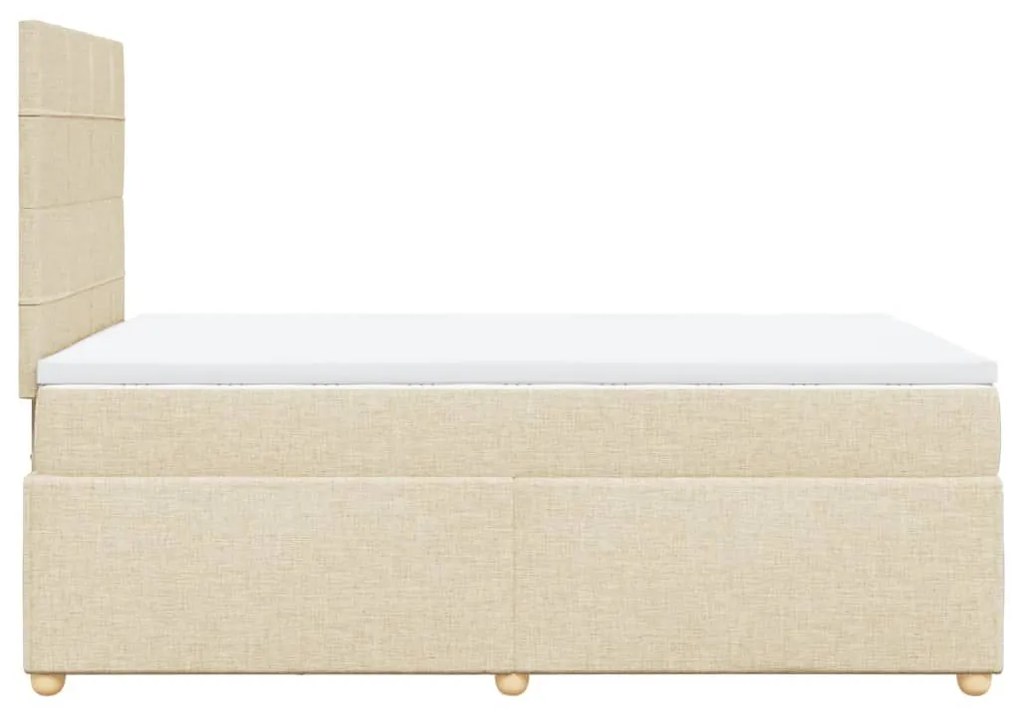 Κρεβάτι Boxspring με Στρώμα Κρεμ 120x200 εκ. Υφασμάτινο - Κρεμ