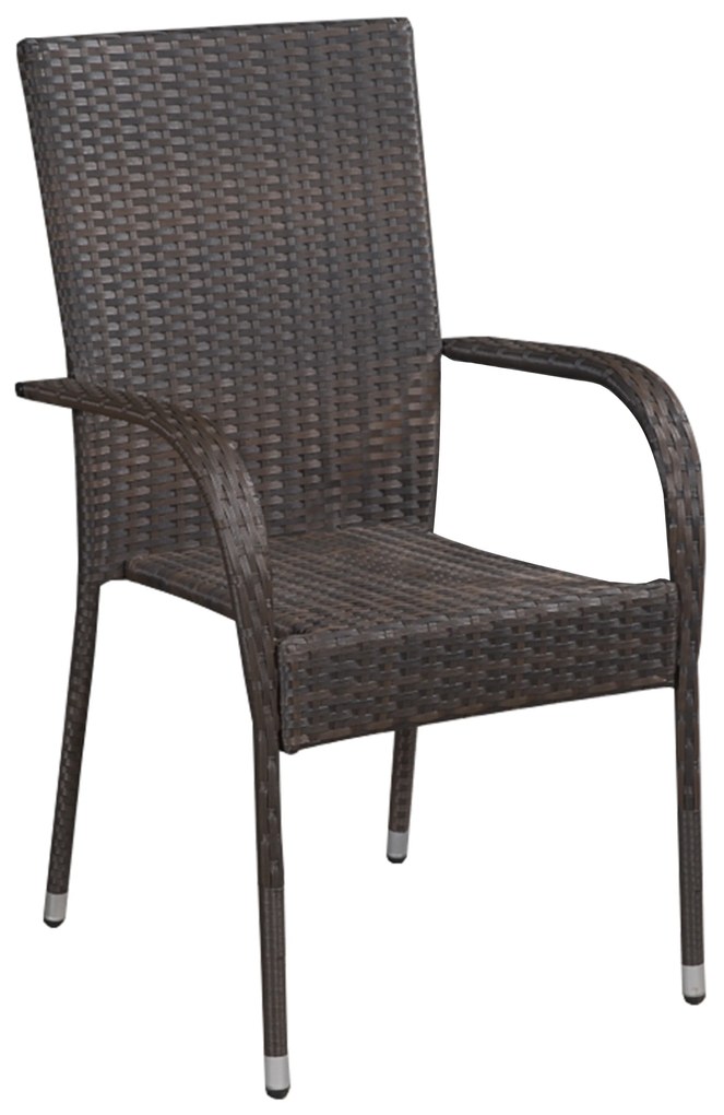vidaXL Σετ κήπου  5 κομματιών σε καφέ πολυ rattan