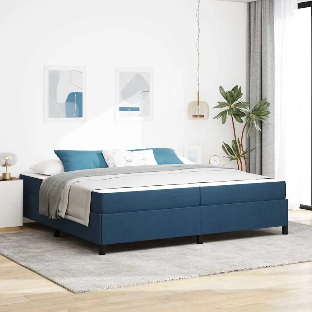 vidaXL Κρεβάτι με ελατήρια Μπλε και Μαύρο 200 x 200 cm
