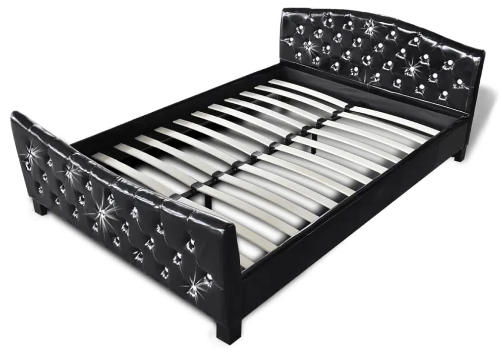 vidaXL Κρεβάτι Μαύρο 180 x 200 εκ. Δερματίνη με Στρώμα Αφρού Μνήμης