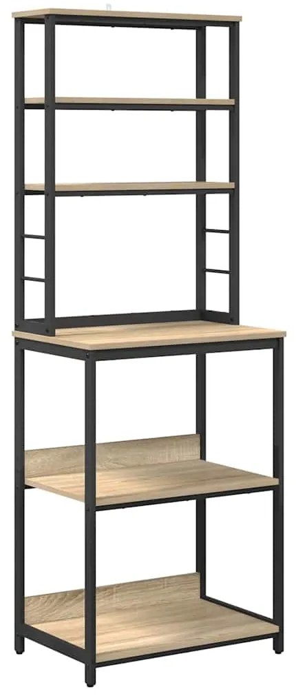 vidaXL Ράφι Κουζίνας Δρύς Sonoma 60 x 40 x 168 εκ Επεξεργασμένο ξύλο