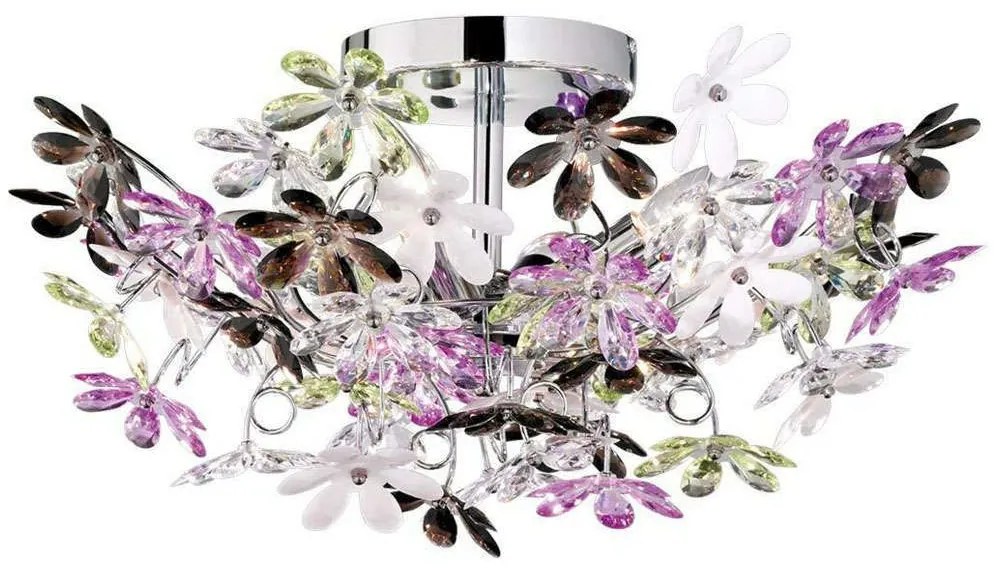 Φωτιστικό Οροφής - Πλαφονιέρα Flower R60014017 4xE14 40W Φ51 25cm Chrome RL Lighting Metal,Acrylic