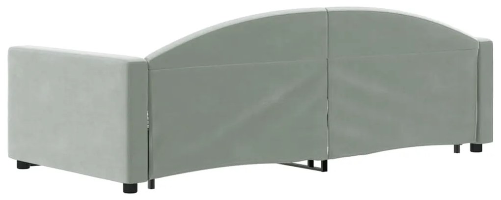 vidaXL Καναπές Κρεβάτι Συρόμενος Αν. Γκρι 90x190 εκ Βελούδο &amp; Συρτάρια
