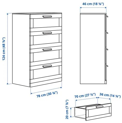 BRIMNES συρταριέρα με 4 συρτάρια 903.920.46