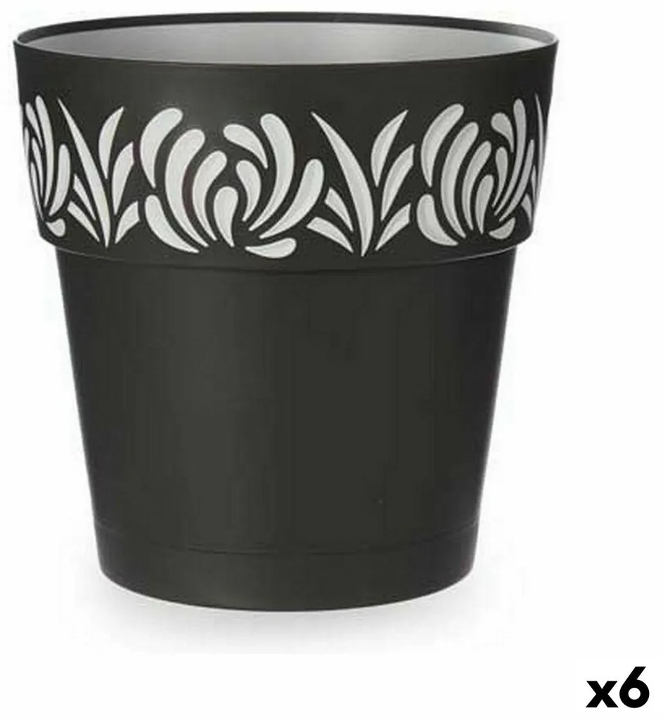 Αυτοποτιστικη Γλάστρα Stefanplast Gaia Ανθρακί Πλαστική ύλη 29 x 29 x 29 cm (x6)