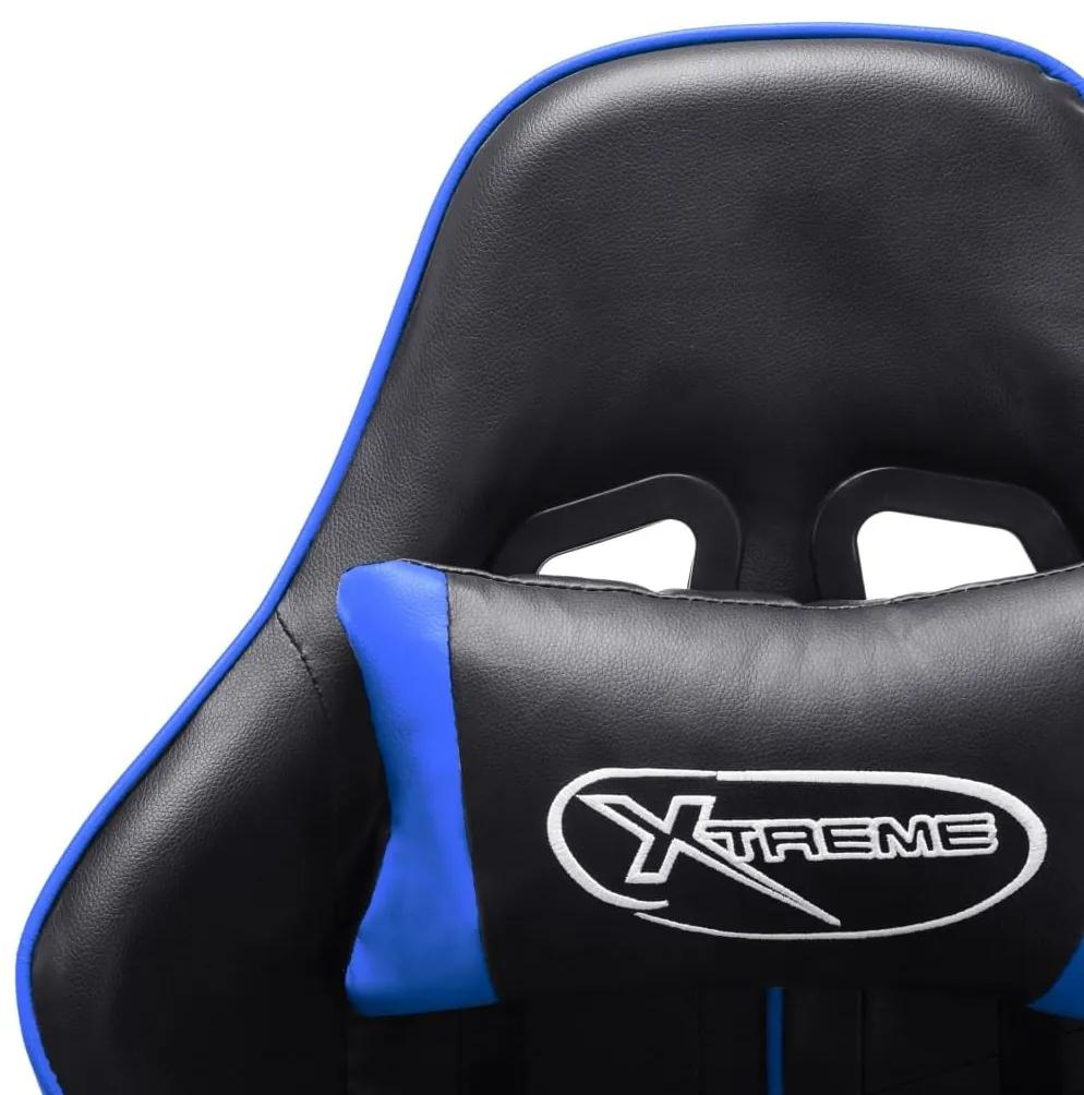 Καρέκλα Gaming Μαύρο/Μπλε από Συνθετικό Δέρμα - Πολύχρωμο