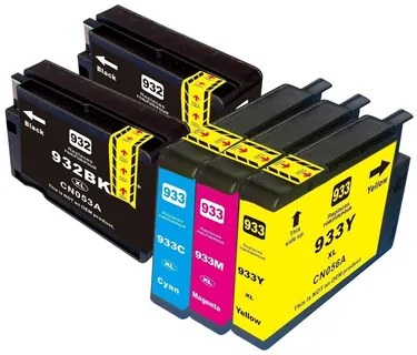 Σετ συμβατά Inkjet για HP, 2x 932XL μαύρο, 1x 933XL magenta, 1x 933XL κίτρινο, 1x 933XL κυανό