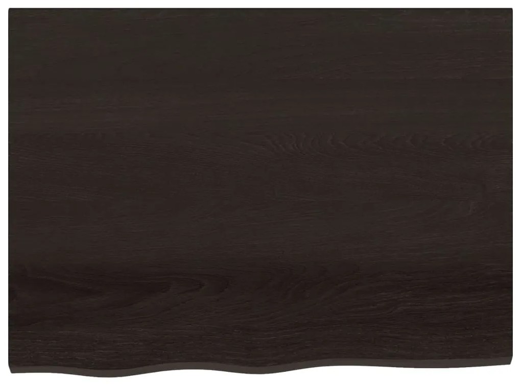 vidaXL Επιφάνεια Τραπεζιού Σκούρο Καφέ 80x60x(2-4)εκ Επεξ. Μασίφ Δρυς