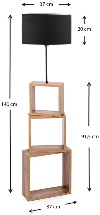 Φωτιστικό δαπέδου Claude Megapap Mdf/fabric/Pvc χρώμα καφέ/μαύρο 37x20x140εκ. - GP029-0005,2 - GP029-0005,2