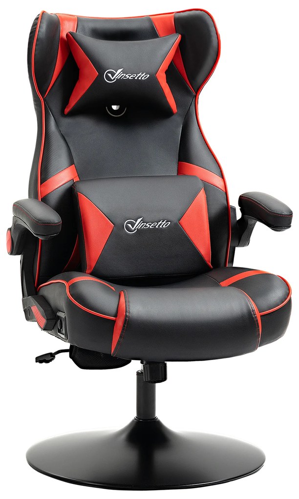 Vinsetto Καρέκλα Gaming, Ενσωματωμένα Ηχεία, Ρυθμιζόμενη Πλάτη, Μαύρο+Κόκκινο, 69 x 73 x 118cm