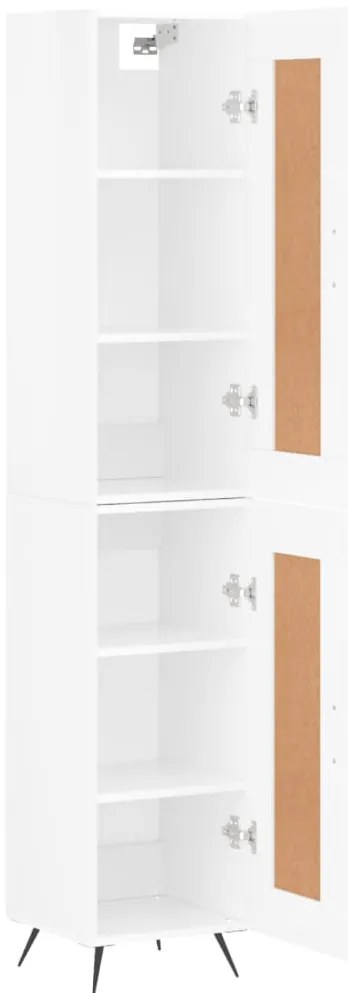 vidaXL Ντουλάπι Γυαλ. Λευκό 34,5 x 34 x 180 εκ. από Επεξεργασμένο Ξύλο
