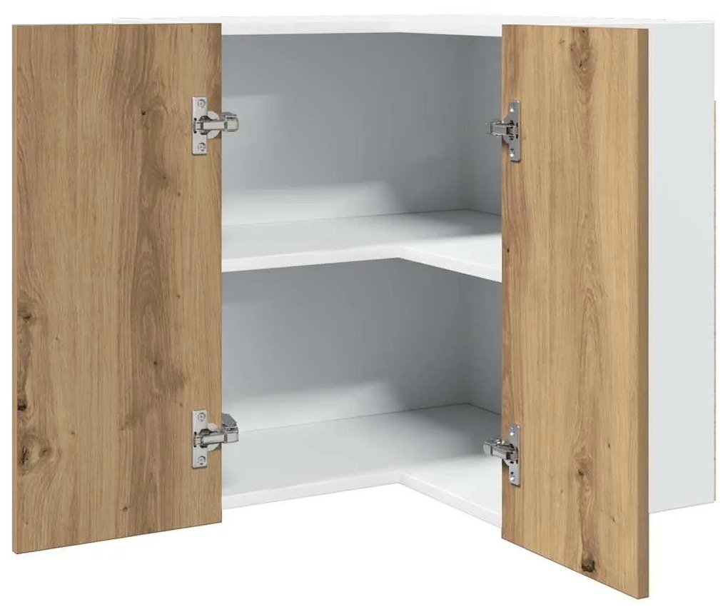 Κρεμαστό Γωνιακό Ντουλάπι "Lyon" από Τεχνητό Δρυς 57x57x60 εκ. από Τεχνητό Ξύλο