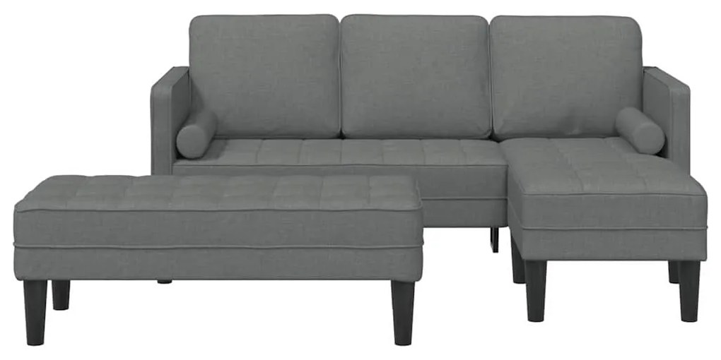 vidaXL Σετ Καναπέ με μαξιλάρι 2 pcs Σκούρο Γκρι Πολυεστέρας